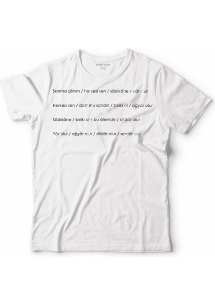 Sanma Şahım Şiir Sagopa Yavuz Sultan Selim Çocuk Tişört Beyaz