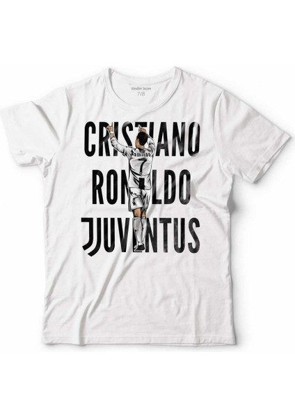 Cristiano Ronaldo Cr7 Air Juventus Çocuk Tişört Beyaz