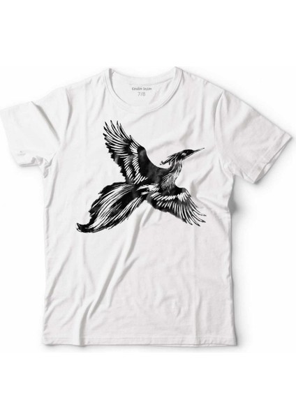 Anka Kuşu Silüet Zümrüdü Anka Zümrüd-Ü Çocuk Tişört Beyaz