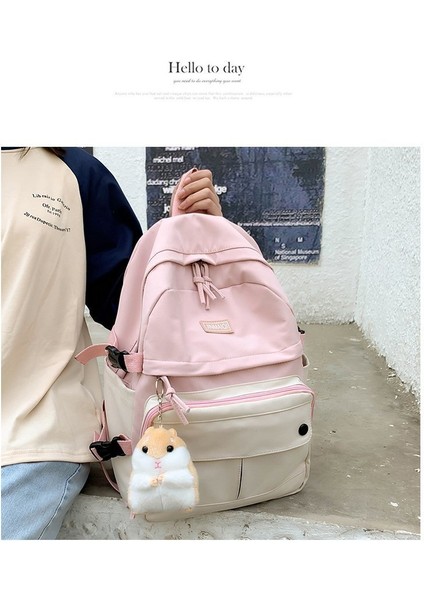 Just Casual Schoolbag Kadın Ortaokul Öğrencilerinin Kore Versiyonu Ortaokul Öğrencileri Lise Tatlı Kız Kolye Olmadan Küçük Taze Kampüs Büyük Kapasiteli Sırt Çantası Sırt Çantası (Yurt Dışından)