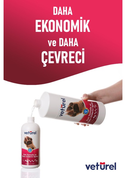 Pati Temizlik ve Koku Giderici Sprey 1000ml Kedi Tüy Köpek Pati Temizleme Köpüksüz Pati Bakım