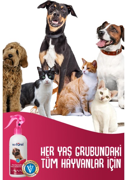 Pati Temizlik ve Koku Giderici Sprey 1000ml Kedi Tüy Köpek Pati Temizleme Köpüksüz Pati Bakım