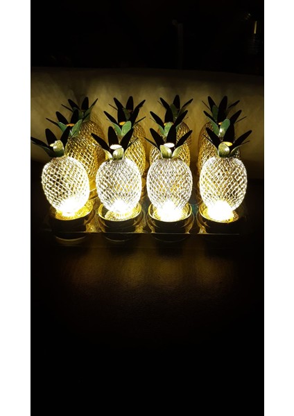 LED Ananas Lamba 12'li Paket Alt Kısmı Gold Renk