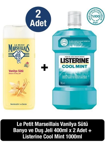 Coolmint 1000ML Ağız Bakım Suyu + Lpm Vanilya Sütü 400 ml Duş Jeli X2