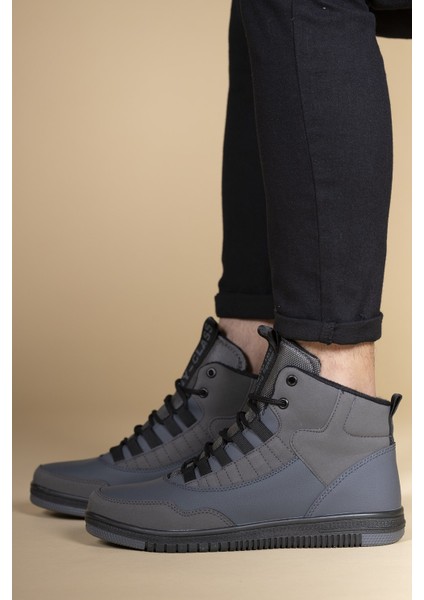 Gri Siyah Erkek Sneaker Bot Düz Taban Ortopedik İç Taban fırsatları