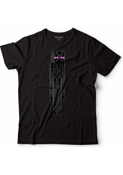 Mınecraft Enderman Ender Man Çocuk Tişört Siyah