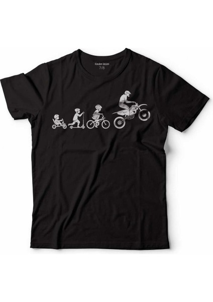 Evolutıon Motorcycl Off Road Bıker Evrim Çocuk Tişört Siyah