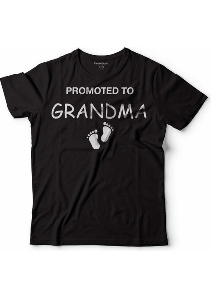 Promoted To Grandma Büyük Anne Oldum Yeni Doğan Çocuk Tişört Siyah