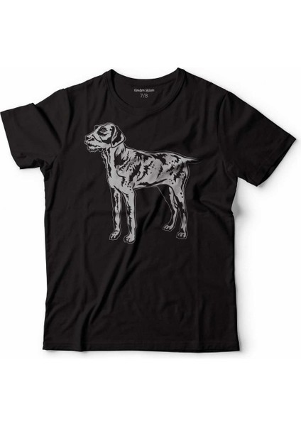 German Wırehaıred Poınter Alman Av Köpeği Çocuk Tişört Siyah
