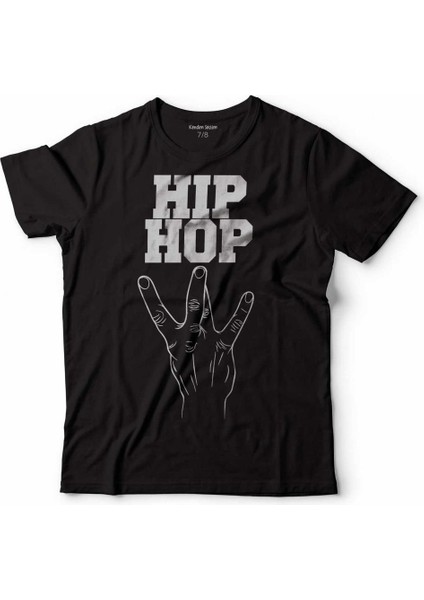 Hıp Hop Işareti Simgesi Hıphop Hey Dostum Çocuk Tişört Siyah
