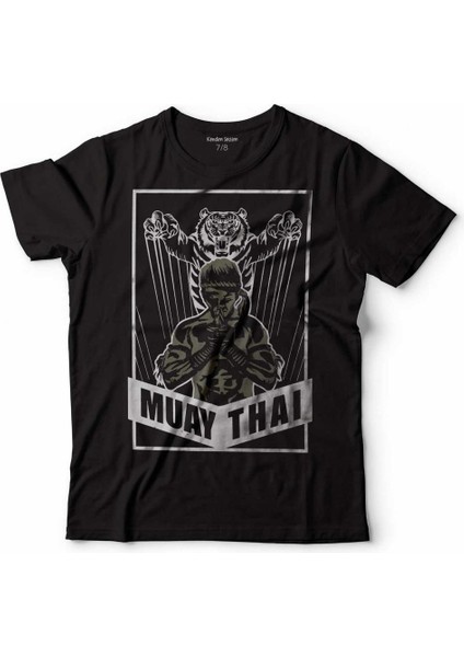Muay Thaı Tıger Muaythaı kick Boks Boxıng Uzak Doğu Çocuk Tişört Siyah