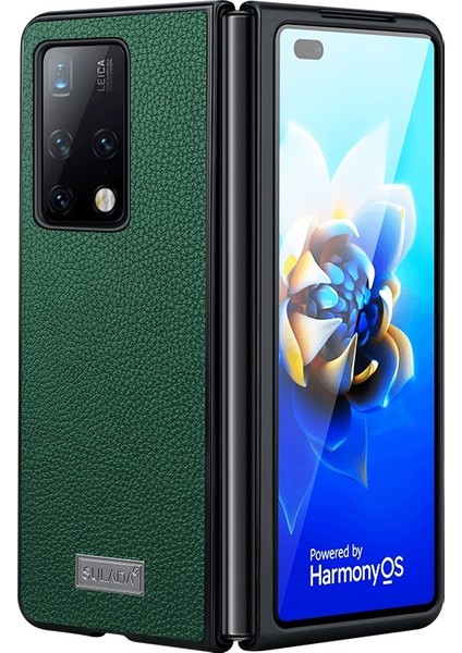 Samsung Galaxy Z Fold4 Yeşil Için Tpu + El Yapımı Deri Kılıf (Yurt Dışından)