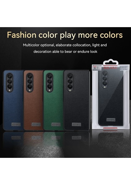 Samsung Galaxy Z Fold4 Yeşil Için Tpu + El Yapımı Deri Kılıf (Yurt Dışından) fiyatları