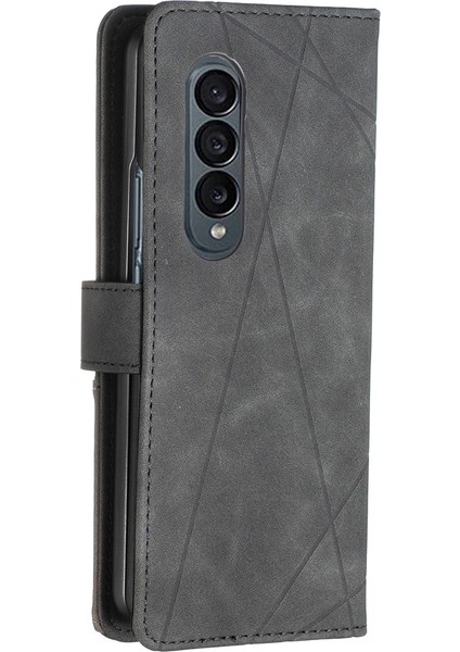 Samsung Galaxy Z Fold4 Siyah Için Toka Rhombus Doku Pu Kılıfı (Yurt Dışından) modelleri