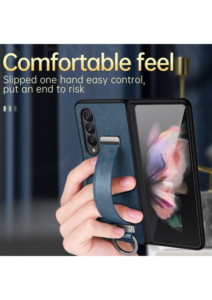 Samsung Galaxy Z Fold4 Siyah Için Pc+Deri Doku Kılıfı (Yurt Dışından) modelleri