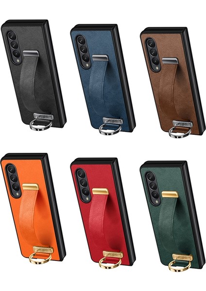 Samsung Galaxy Z Fold4 Siyah Için Pc+Deri Doku Kılıfı (Yurt Dışından) fiyatları