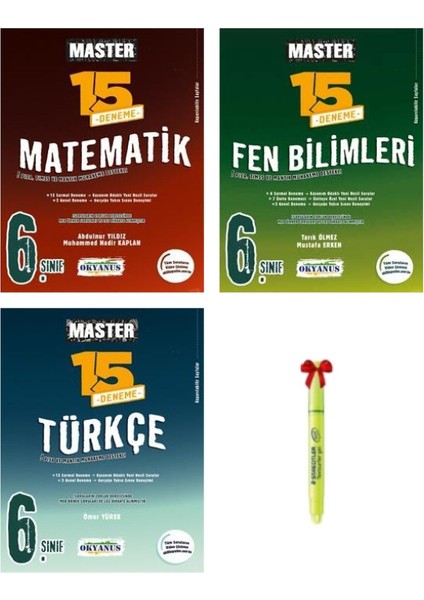 Okyanus Yayınları 6. Sınıf Master Matematik Fen Türkçe 15'li Deneme