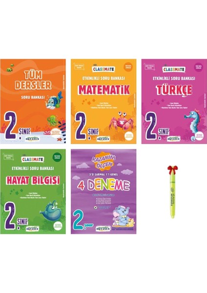 2. Sınıf Tüm Dersler Classmate Matematik Türkçe Hayat Bilgisi ve 4'lü Deneme