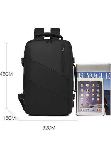 Büyük Kapasiteli Su Geçirmez Bagaj Iş Genç Yüksek Okul Koleji Öğrenci Bilgisayar Unisex 14 Uyuyor Için 15.6 Inç Laptop ve Dizüstü-Siyah Sırt Çantası (Yurt Dışından) indirimleri