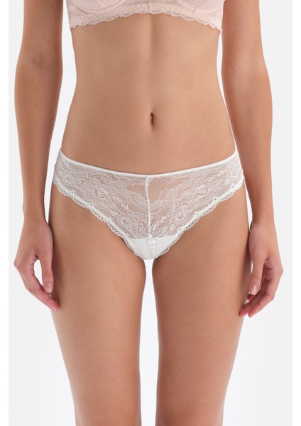Ekru Tanga (Full Dantel)