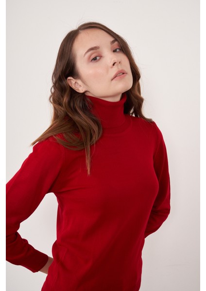 Çetinkaya Miyamira Kadın Balıkçı Yaka Kırmızı Triko fiyatları