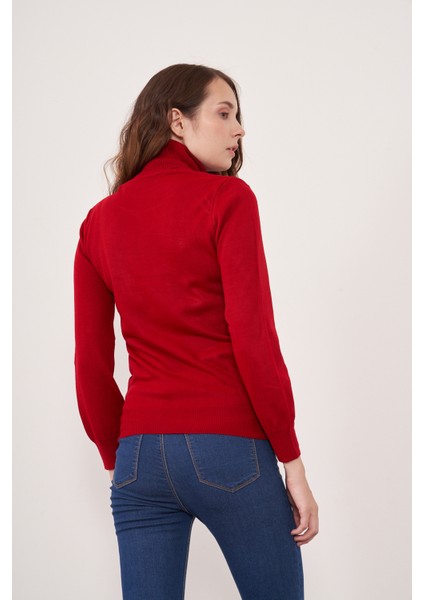 Çetinkaya Miyamira Kadın Balıkçı Yaka Kırmızı Triko fırsatları