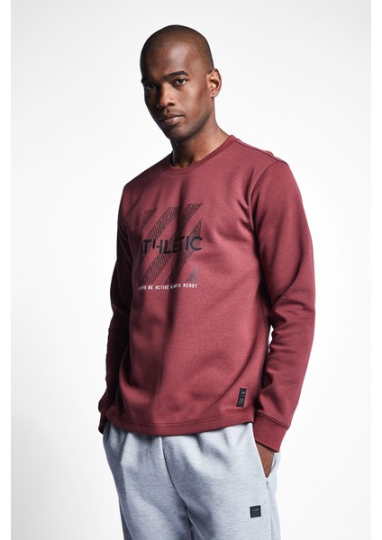 Bordo Erkek Sweatshirt 22N-1107