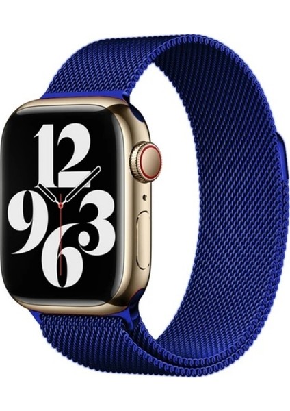 Apple Watch Seri 9 8 7 6 5 4 3 Se / Ultra 42-44-45-49 MM Ebatlar İçin Milano Loop Çelik Örme Kordon