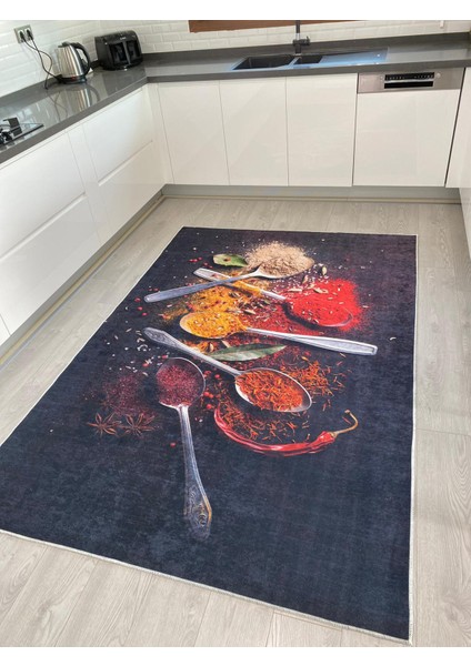 Dijital Baskılı Yıkanabilir Kaymaz Halı Mutfak Halısı Dot Taban AMBER116 modelleri