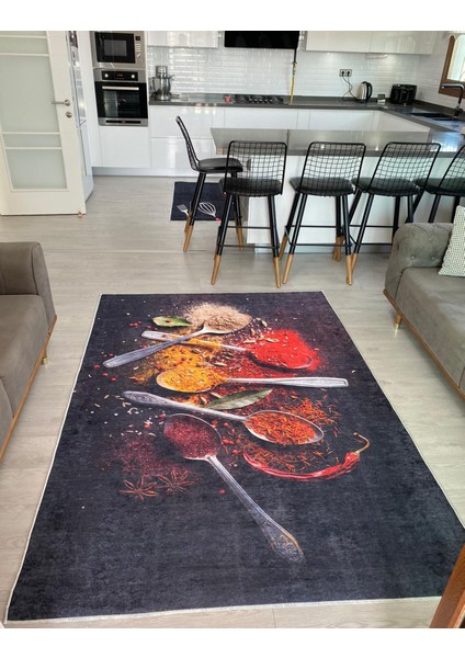 Dijital Baskılı Yıkanabilir Kaymaz Halı Mutfak Halısı Dot Taban AMBER116 fırsatları