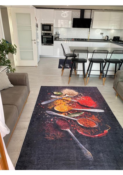 Dijital Baskılı Yıkanabilir Kaymaz Halı Mutfak Halısı Dot Taban AMBER116 indirimleri