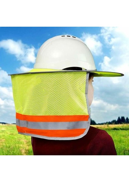 Sabit Şapka Için Güneş Kalkanı Yüksek Görünürlük Yansıtıcı Tam Ağızlık Mesh Güneş Gölge Boyun (Yurt Dışından)
