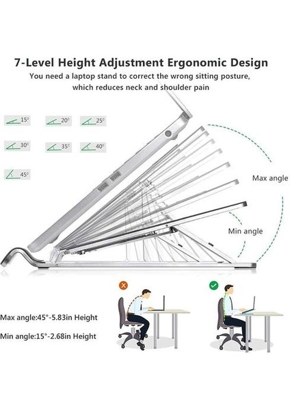 Awardroom Laptop Standı, Katlanabilir Taşınabilir Masaüstü Dizüstü Bilgisayar Tutucu (Yurt Dışından)