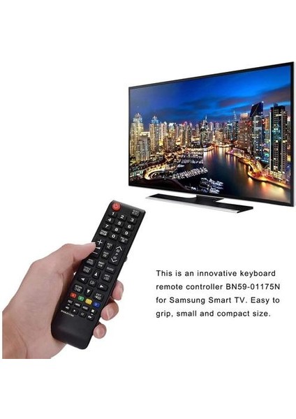 Hopcd BN59-01175N Uzaktan Kumanda, Evrensel Akıllı Tv Uzaktan Kumanda Yedek Samsung BN59-01175N, Siyah (Yurt Dışından)