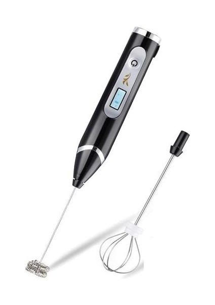 LCD Elektrikli Süt Froother El USB Şarj Edilebilir 3 Hız Köpük Makinesi, Elektrikli Çırpma Mikser Blender Kahve Yumurta Süt (Yurt Dışından)
