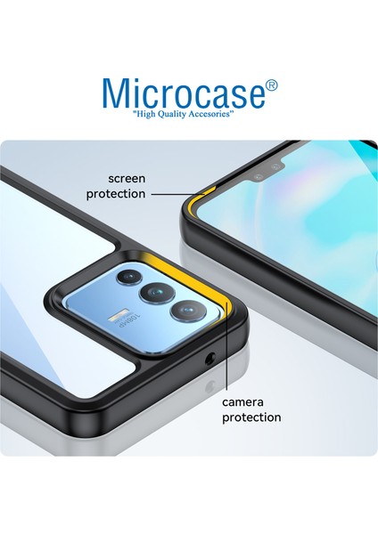 Vivo V23 5g Shield Serisi Darbeye Dayanıklı Yarı Esnek Plastik Tpu Kılıf - Siyah modelleri