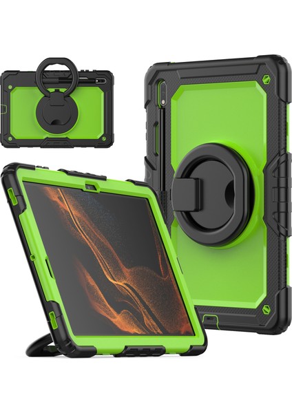 Samsung Galaxy Tab S8 / S7 Bilezik Tutucu Silikon Pc Tablet Kılıfı (Koyu Mavi) (Yurt Dışından)