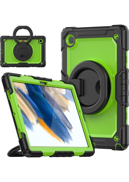 Samsung Galaxy Galaxy Tab A8 Bilezik Tutucu Silikon Pc Tablet Kılıfı (Renkli Kırmızı) (Yurt Dışından)