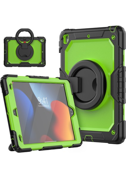 Ipad 10.2 2021 / 2020/2019 Için Bilezik Tutucu Silikon Pc Tablet Kasası (Renkli Mavi) (Yurt Dışından)