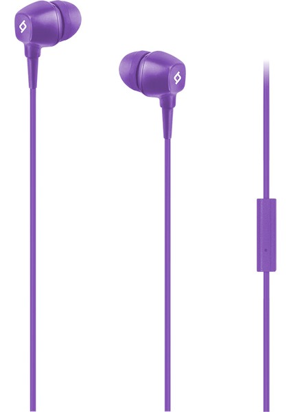 Pop Mikrofonlu Kulakiçi Kulaklık 3.5mm Mor