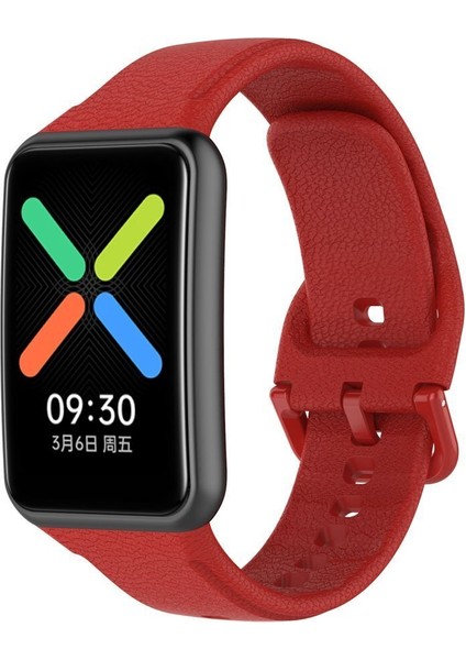 Oppo Watch Free Kordon Kayış Yumuşak Silikon Akıllı Bileklik Spor Kordon Kırmızı