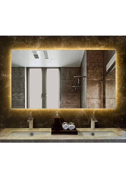 70 x 110 cm Günışığı Ledli Dikdörtgen Banyo Aynası Tuvalet Aynası