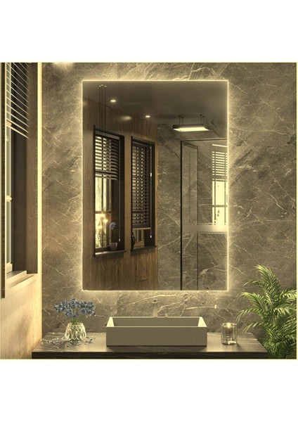 70 x 110 cm Günışığı Ledli Dikdörtgen Banyo Aynası Tuvalet Aynası