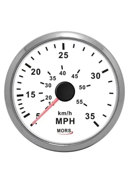 Sürat Göstergesi 35MPH ve Pitot Hortum 12-24V Beyaz