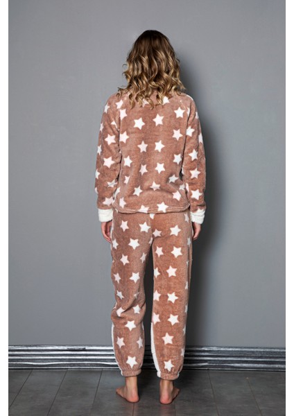 Tam Peluş Kışlık Kadın Pijama Takımı- Polar Yılbaşı Pijaması fiyatları
