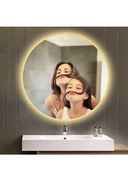 75 Cm Günışığı Ledli Yuvarlak Banyo Aynası Tuvalet Aynası fırsatları