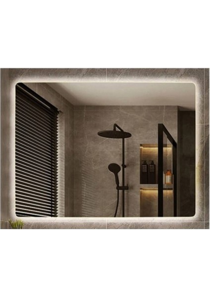 80x120 Cm Beyaz Ledli Dikdörtgen Banyo Aynası Tuvalet Aynası