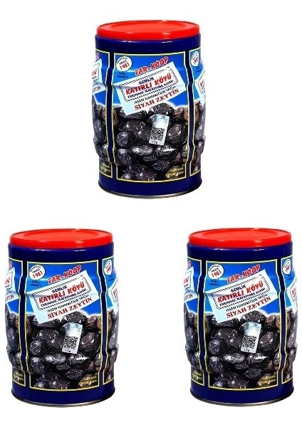 Tar-Koop Katırlı Köyü Kahvaltılık Siyah Zeytin 1 kg x 3 Adet