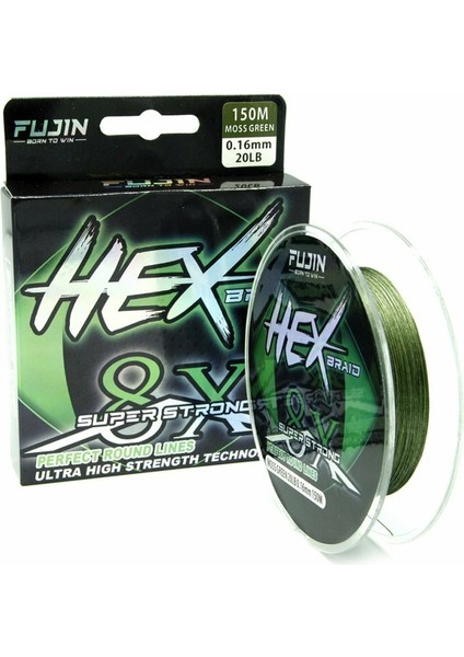 Hex Braid 8x 150MT Moss Green Pe Ip Misina