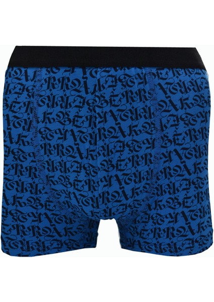 4480 Erkek Desenli Likralı Penye Boxer